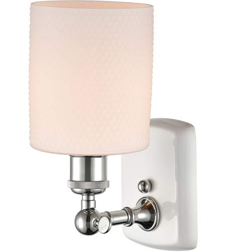 Innovations Lighting 516-1W-WPC-G111 Ballston Cobbleskill 1 Light 5 inch White and Polished Chrome Sconce Wall Light in Matte White Glass, Ballston 516-1W-WPC-G111_2.jpg