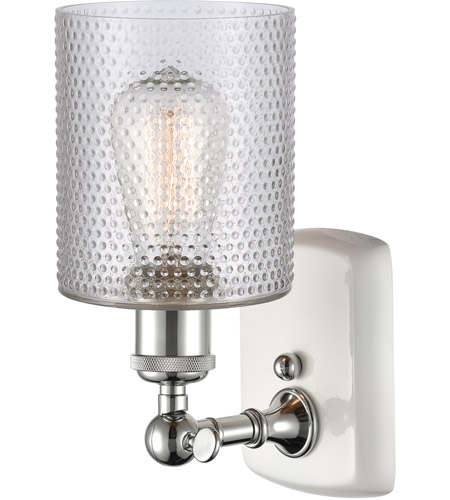 Innovations Lighting 516-1W-WPC-G112 Ballston Cobbleskill 1 Light 5 inch White and Polished Chrome Sconce Wall Light in Clear Glass, Ballston 516-1W-WPC-G112_2.jpg