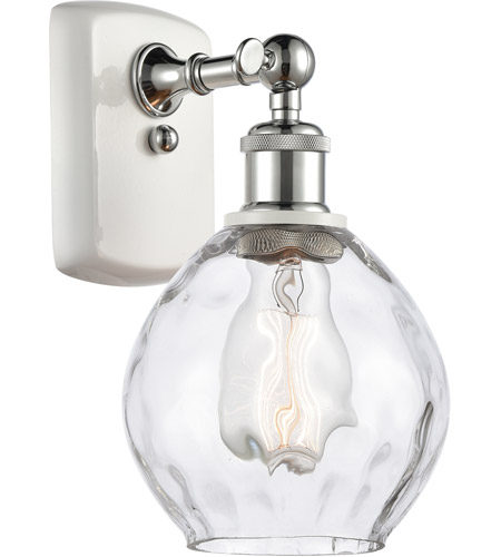 Innovations Lighting 516-1W-WPC-G362-LED Ballston Small Waverly LED 6 inch White and Polished Chrome Sconce Wall Light, Ballston