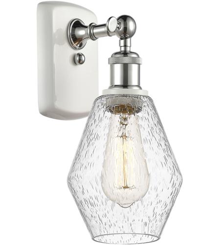 Innovations Lighting 516-1W-WPC-G654-6-LED Ballston Cindyrella LED 6 inch White and Polished Chrome Sconce Wall Light in Seedy Glass