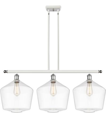 Innovations Lighting 516-3I-WPC-G652-12-LED Ballston Cindyrella LED 39 inch White and Polished Chrome Island Light Ceiling Light in Clear Glass