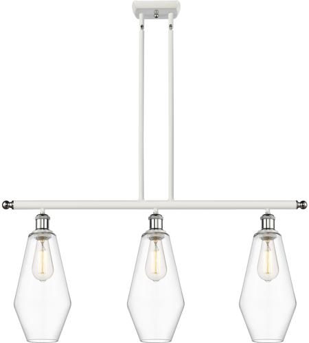 Innovations Lighting 516-3I-WPC-G652-7-LED Ballston Cindyrella LED 36 inch White and Polished Chrome Island Light Ceiling Light in Clear Glass