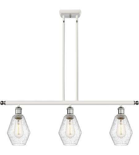 Innovations Lighting 516-3I-WPC-G654-6 Ballston Cindyrella 3 Light 36 inch White and Polished Chrome Island Light Ceiling Light in Incandescent, Seedy Glass