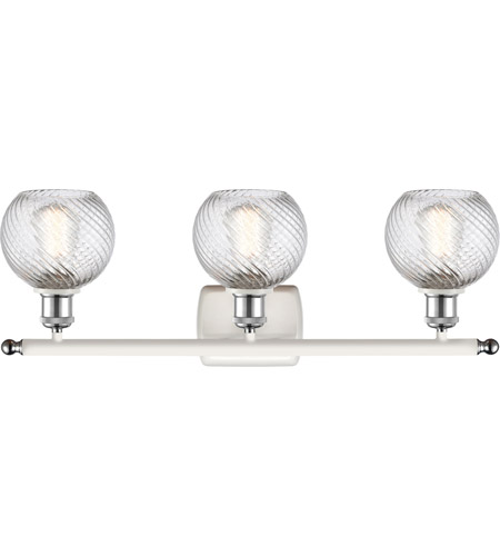 Innovations Lighting 516-3W-WPC-G1213-6 Ballston Small Deco Swirl 3 Light 26 inch White and Polished Chrome Bath Vanity Light Wall Light, Ballston 516-3W-WPC-G1213-6_2.jpg