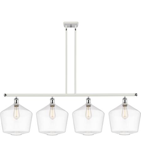 Innovations Lighting 516-4I-WPC-G652-12 Ballston Cindyrella 4 Light 50 inch White and Polished Chrome Island Light Ceiling Light in Incandescent, Clear Glass