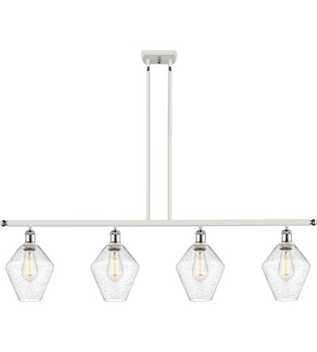 Innovations Lighting 516-4I-WPC-G654-8 Ballston Cindyrella 4 Light 48 inch White and Polished Chrome Island Light Ceiling Light in Incandescent, Seedy Glass