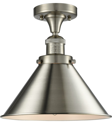 Innovations Lighting 517-1CH-SN-M10-LED Briarcliff LED 10 inch Brushed Satin Nickel Semi-Flush Mount Ceiling Light