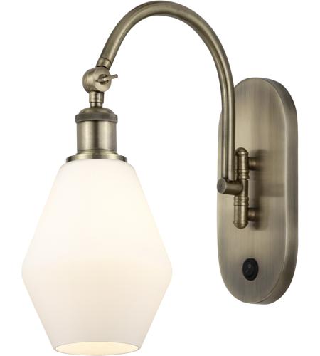 Innovations Lighting 518-1W-AB-G651-6-LED Ballston Cindyrella LED 6 inch Antique Brass Sconce Wall Light in Matte White Glass