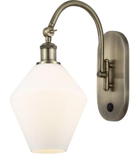 Innovations Lighting 518-1W-AB-G651-8-LED Ballston Cindyrella LED 8 inch Antique Brass Sconce Wall Light in Matte White Glass