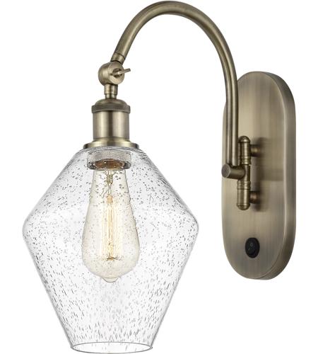 Innovations Lighting 518-1W-AB-G654-8-LED Ballston Cindyrella LED 8 inch Antique Brass Sconce Wall Light in Seedy Glass