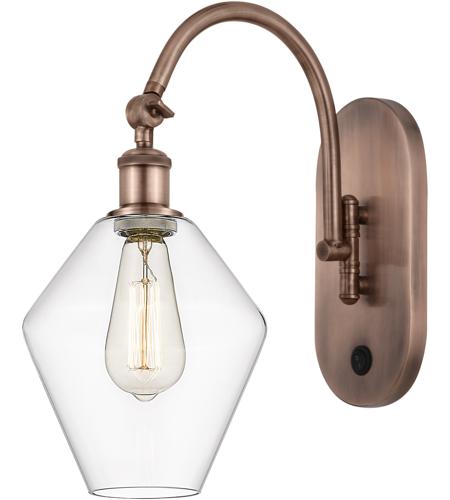 Innovations Lighting 518-1W-AC-G652-8-LED Ballston Cindyrella LED 8 inch Antique Copper Sconce Wall Light in Clear Glass photo