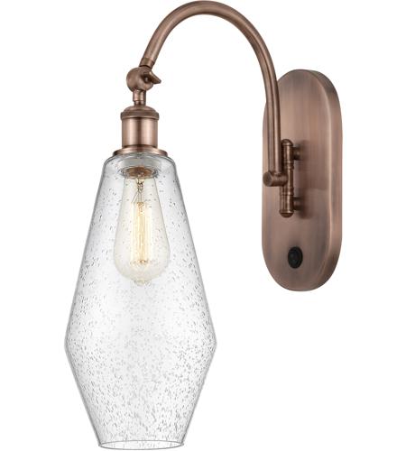 Innovations Lighting 518-1W-AC-G654-7-LED Ballston Cindyrella LED 7 inch Antique Copper Sconce Wall Light in Seedy Glass