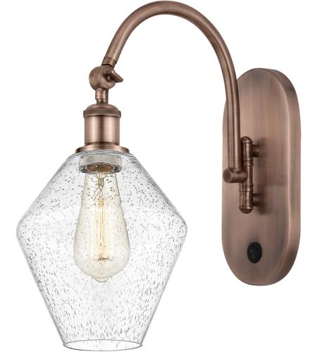 Innovations Lighting 518-1W-AC-G654-8-LED Ballston Cindyrella LED 8 inch Antique Copper Sconce Wall Light in Seedy Glass