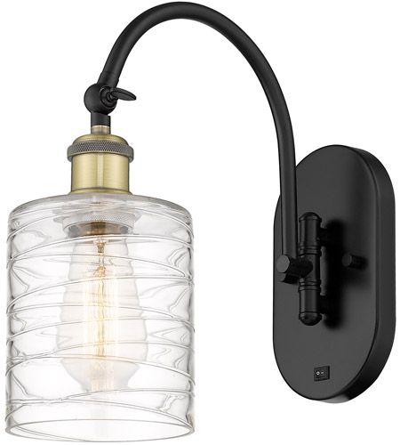 Innovations Lighting 518-1W-BAB-G1113-LED Ballston Cobbleskill LED 5 inch Black Antique Brass Sconce Wall Light photo