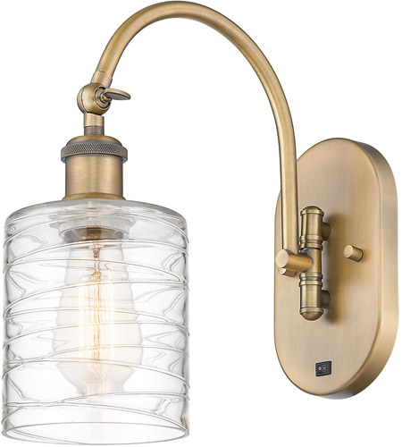 Innovations Lighting 518-1W-BB-G1113-LED Ballston Cobbleskill LED 5 inch Brushed Brass Sconce Wall Light
