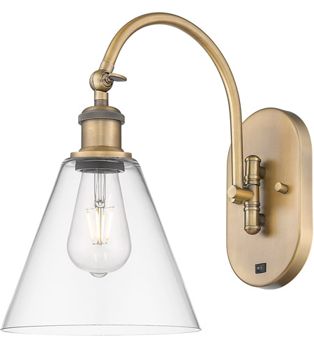 Innovations Lighting 518-1W-BB-GBC-82-LED Ballston Cone LED 8 inch Brushed Brass Sconce Wall Light