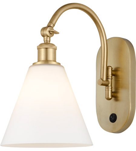 Innovations Lighting 518-1W-SG-GBC-81 Ballston Cone 1 Light 8 inch Satin Gold Sconce Wall Light