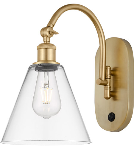 Innovations Lighting 518-1W-SG-GBC-82-LED Ballston Cone LED 8 inch Satin Gold Sconce Wall Light