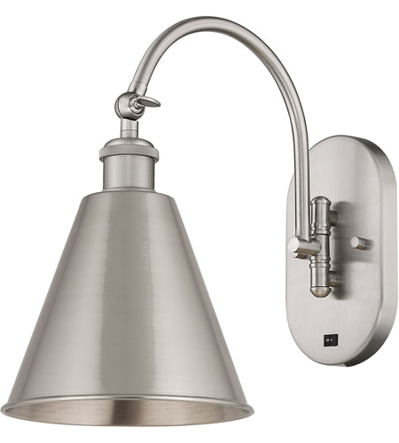 Innovations Lighting 518-1W-BB-MBC-8-BB-LED Ballston Cone LED 8 inch Brushed Brass Sconce Wall Light