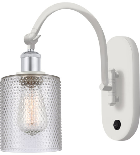 Innovations Lighting 518-1W-WPC-G112 Ballston Cobbleskill 1 Light 5 inch White and Polished Chrome Sconce Wall Light
