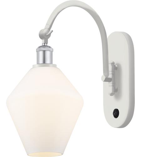 Innovations Lighting 518-1W-WPC-G651-8 Ballston Cindyrella 1 Light 8 inch White and Polished Chrome Sconce Wall Light in Incandescent, Matte White Glass