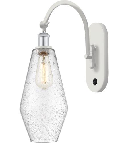 Innovations Lighting 518-1W-WPC-G654-7-LED Ballston Cindyrella LED 7 inch White and Polished Chrome Sconce Wall Light in Seedy Glass