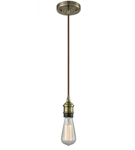 Innovations Lighting 561-1P-AB Bare Bulb 1 Light 2 inch Antique Brass Mini Pendant Ceiling Light photo