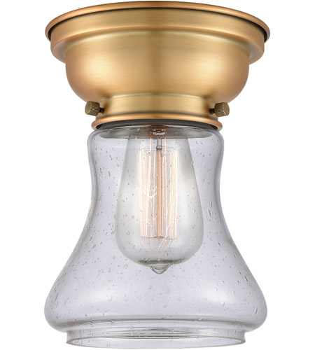 Innovations Lighting 623-1F-BB-G194 Aditi Bellmont 1 Light 6 inch Brushed Brass Flush Mount Ceiling Light in Seedy Glass, Aditi