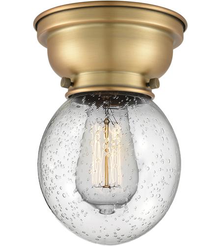 Innovations Lighting 623-1F-BB-G204-6-LED Aditi Beacon LED 6 inch Brushed Brass Flush Mount Ceiling Light in Seedy Glass, Aditi