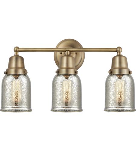 Innovations Lighting 623-3W-BB-G58 Aditi Bell 3 Light 21 inch Brushed Brass Bath Vanity Light Wall Light in Silver Plated Mercury Glass