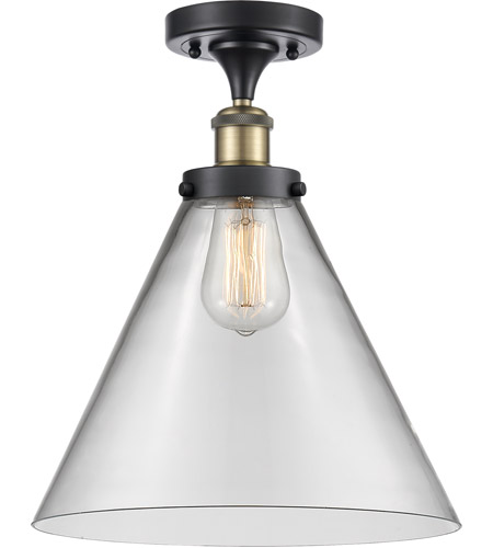 Innovations Lighting 916-1C-BAB-G42-L Ballston X-Large Cone 1 Light 8 inch Black Antique Brass Semi-Flush Mount Ceiling Light in Clear Glass photo