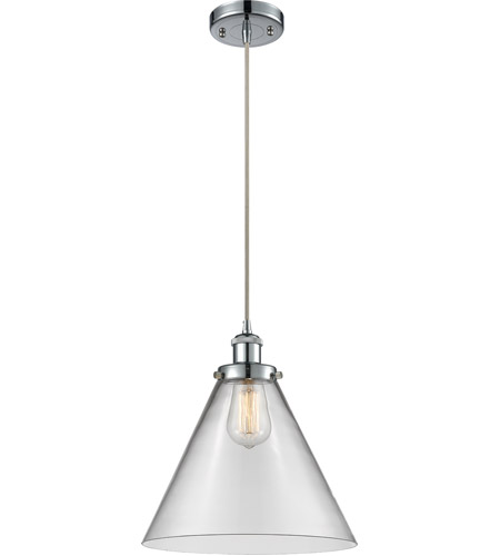 Innovations Lighting 916-1P-PC-G42-L Ballston X-Large Cone 1 Light 8 inch Polished Chrome Mini Pendant Ceiling Light in Clear Glass