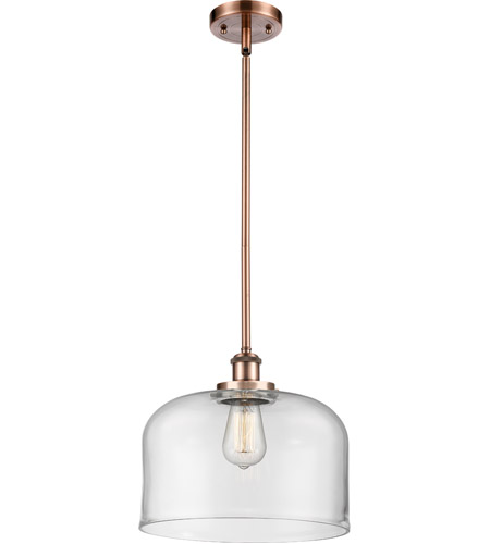 Innovations Lighting 916-1S-AC-G72-L-LED Ballston X-Large Bell LED 8 inch Antique Copper Pendant Ceiling Light in Clear Glass photo