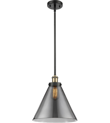 Innovations Lighting 916-1S-BAB-G43-L Ballston X-Large Cone 1 Light 8 inch Black Antique Brass Pendant Ceiling Light in Plated Smoke Glass
