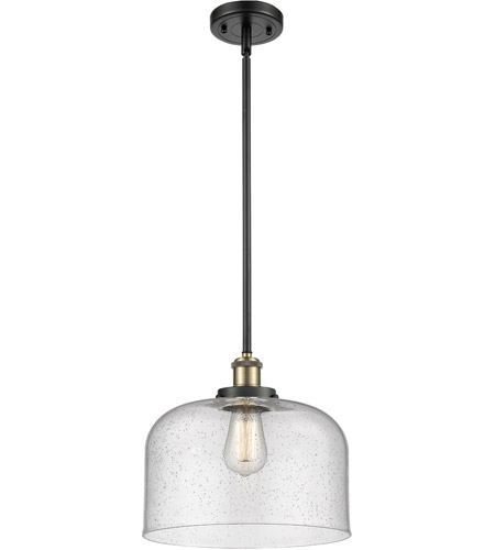 Innovations Lighting 916-1S-BAB-G74-L-LED Ballston X-Large Bell LED 8 inch Black Antique Brass Pendant Ceiling Light in Seedy Glass