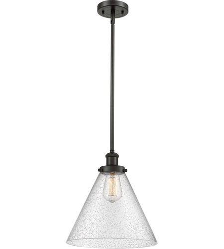 Innovations Lighting 916-1S-OB-G44-L Ballston X-Large Cone 1 Light 8 inch Oil Rubbed Bronze Pendant Ceiling Light in Seedy Glass