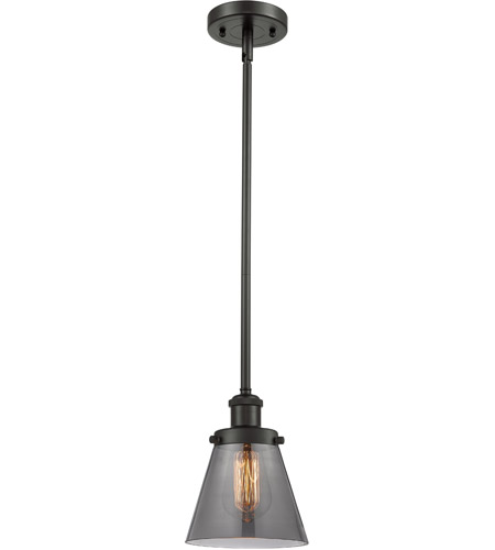 Innovations Lighting 916-1S-OB-G63-LED Ballston Small Cone LED 6 inch Oil Rubbed Bronze Pendant Ceiling Light in Plated Smoke Glass, Ballston