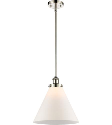 Innovations Lighting 916-1S-PN-G41-L Ballston X-Large Cone 1 Light 8 inch Polished Nickel Pendant Ceiling Light in Matte White Glass
