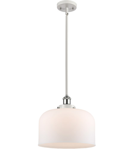 Innovations Lighting 916-1S-WPC-G71-L-LED Ballston X-Large Bell LED 8 inch White and Polished Chrome Pendant Ceiling Light in Matte White Glass photo