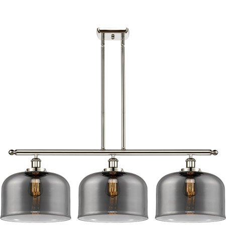 Innovations Lighting 916-3I-PN-G73-L Ballston X-Large Bell 3 Light 36 inch Polished Nickel Island Light Ceiling Light in Plated Smoke Glass