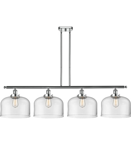 Innovations Lighting 916-4I-WPC-G72-L Ballston X-Large Bell 4 Light 48 inch White and Polished Chrome Island Light Ceiling Light in Clear Glass photo