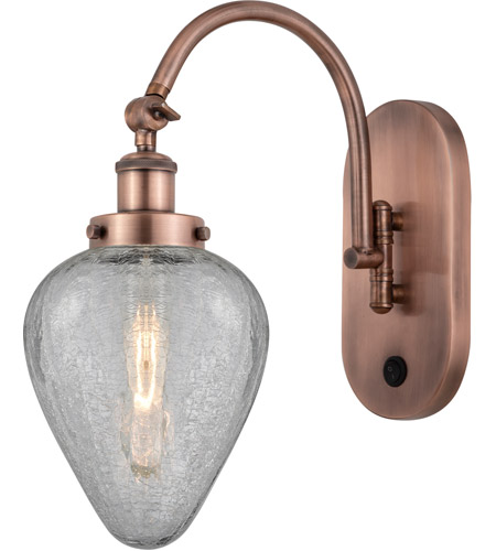 Innovations Lighting 918-1W-AC-G165-LED Franklin Restoration Geneseo LED 7 inch Antique Copper Sconce Wall Light photo