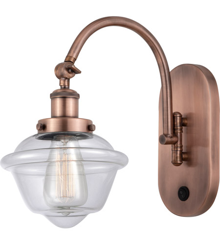 Innovations Lighting 918-1W-AC-G532-LED Franklin Restoration Oxford LED 8 inch Antique Copper Sconce Wall Light photo