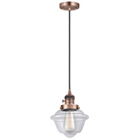 Innovations Lighting 201CSW-AC-G532-LED Franklin Restoration Oxford LED 8 inch Antique Copper Mini Pendant Ceiling Light photo thumbnail