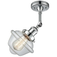 Innovations Lighting 201F-PC-G532-LED Franklin Restoration Small Oxford LED 8 inch Polished Chrome Semi-Flush Mount Ceiling Light in Clear Glass, Franklin Restoration photo thumbnail