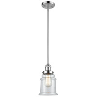 Innovations Lighting 201S-PC-G182-LED Franklin Restoration Canton LED 7 inch Polished Chrome Mini Pendant Ceiling Light in Clear Glass, Franklin Restoration photo thumbnail