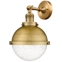 Innovations Lighting 203-BB-HFS-84-BB-LED Franklin Restoration Hampden LED 9 inch Brushed Brass Sconce Wall Light in Seedy Glass photo thumbnail