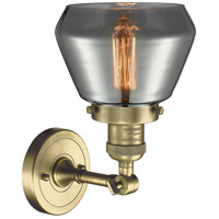 Innovations Lighting 203-AB-G173-LED Franklin Restoration Fulton LED 7 inch Antique Brass Sconce Wall Light in Plated Smoke Glass, Franklin Restoration alternative photo thumbnail