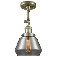 Innovations Lighting 203-AB-G173-LED Franklin Restoration Fulton LED 7 inch Antique Brass Sconce Wall Light in Plated Smoke Glass, Franklin Restoration alternative photo thumbnail
