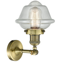 Innovations Lighting 203-AB-G534-LED Franklin Restoration Small Oxford LED 8 inch Antique Brass Sconce Wall Light in Seedy Glass, Franklin Restoration alternative photo thumbnail